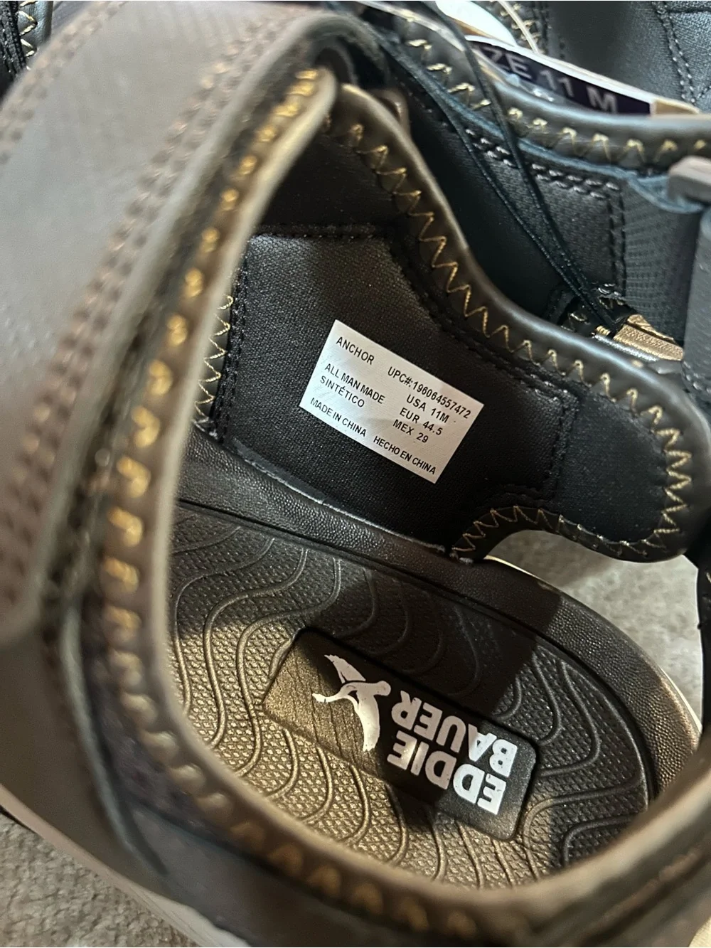 Eddie Bauer Men’s Gray Adjustable Strap Outdoor Sandals